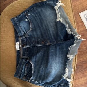 Abercrombie & Fitch Distressed Blue Denim Jean Shorts